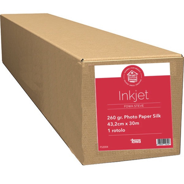 Fowa Carta per plotter Inkjet 43,2cm x 30m 260gr. Silk FS2004 Fowa Carta per plotter Inkjet 43,2cm x 30m 260gr. Silk FS2004